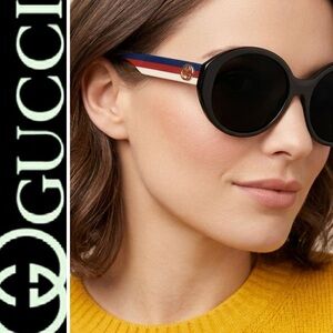 Gucci Italy Sunglasses with Gold Accents